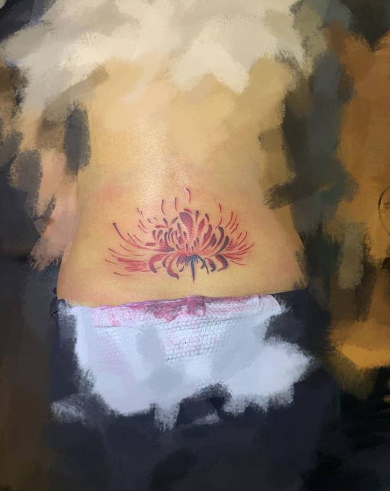 彼岸花纹身图片_背部纹身图案