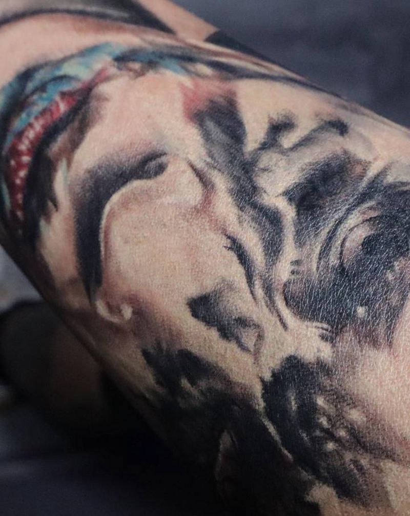 玛莉莲曼森纹身图片_手臂纹身图案