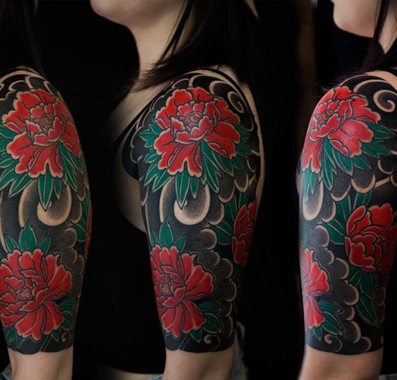 日式老传统纹身图片_手臂老传统纹身图案