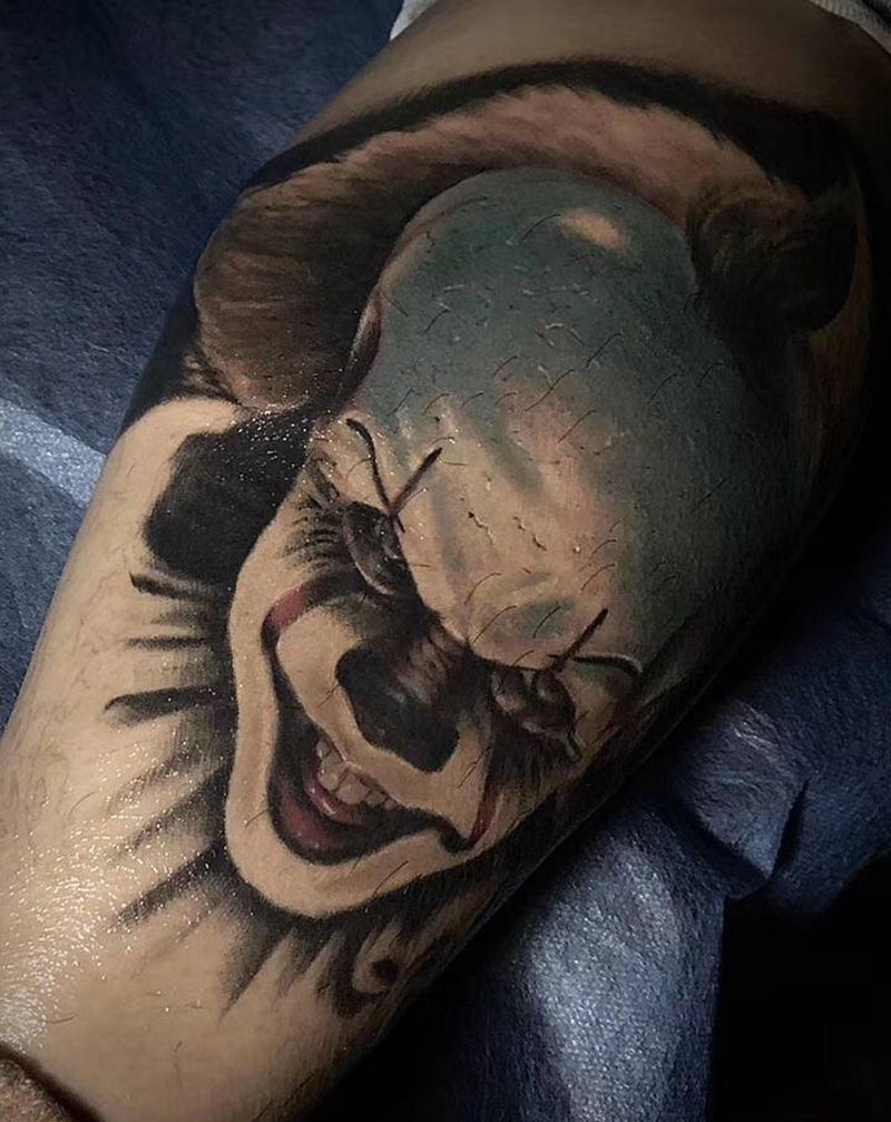 恢复好的纹身图片_腿部纹身图案