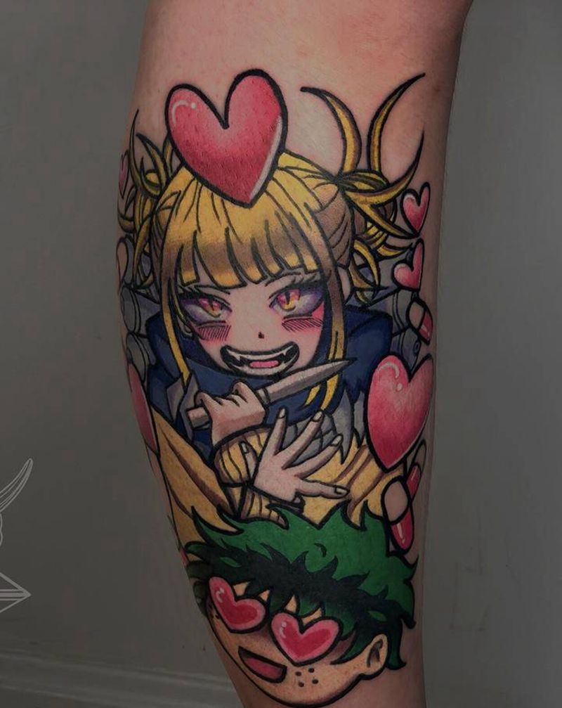 渡我从设计到上身纹身图片_腿部New School纹身图案