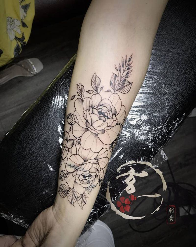 素花  +小清新纹身图片_手臂纹身图案