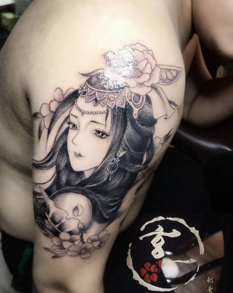 艺妓纹身图片_手臂纹身图案