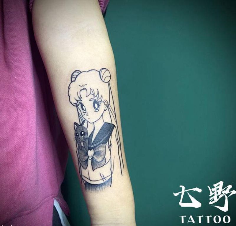 美少女纹身图片_手臂纹身图案