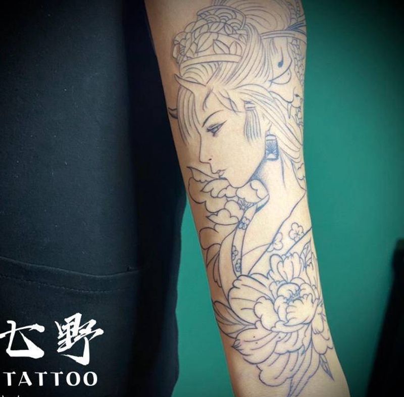 艺妓纹身图片_手臂纹身图案