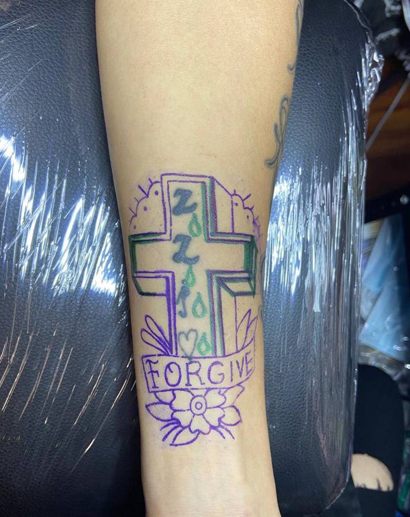 遮盖纹身图片_手臂Old School纹身图案