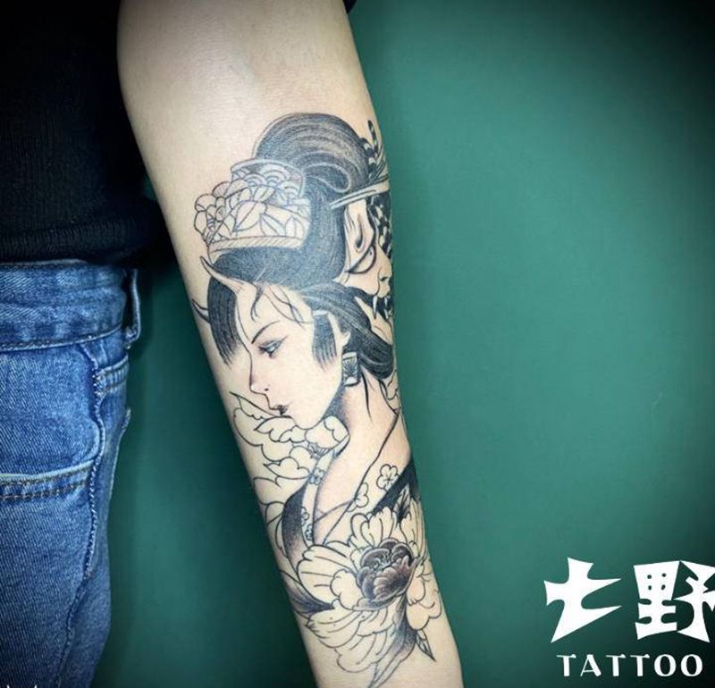 艺妓纹身图片_手臂纹身图案