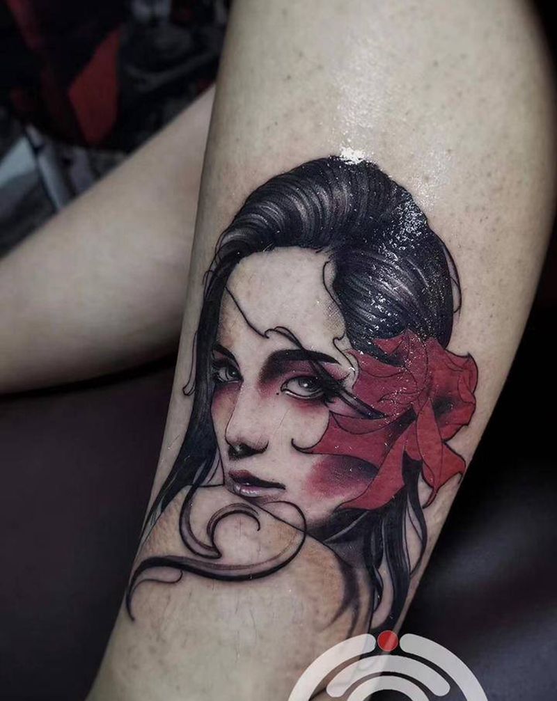 不同位置4枚纹身图片_手臂腿部纹身图案