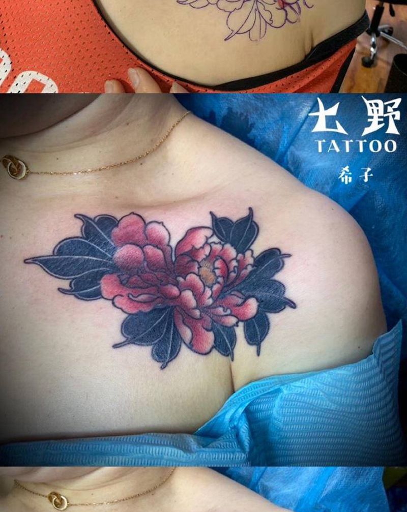 遮盖纹身图片_肩部纹身图案