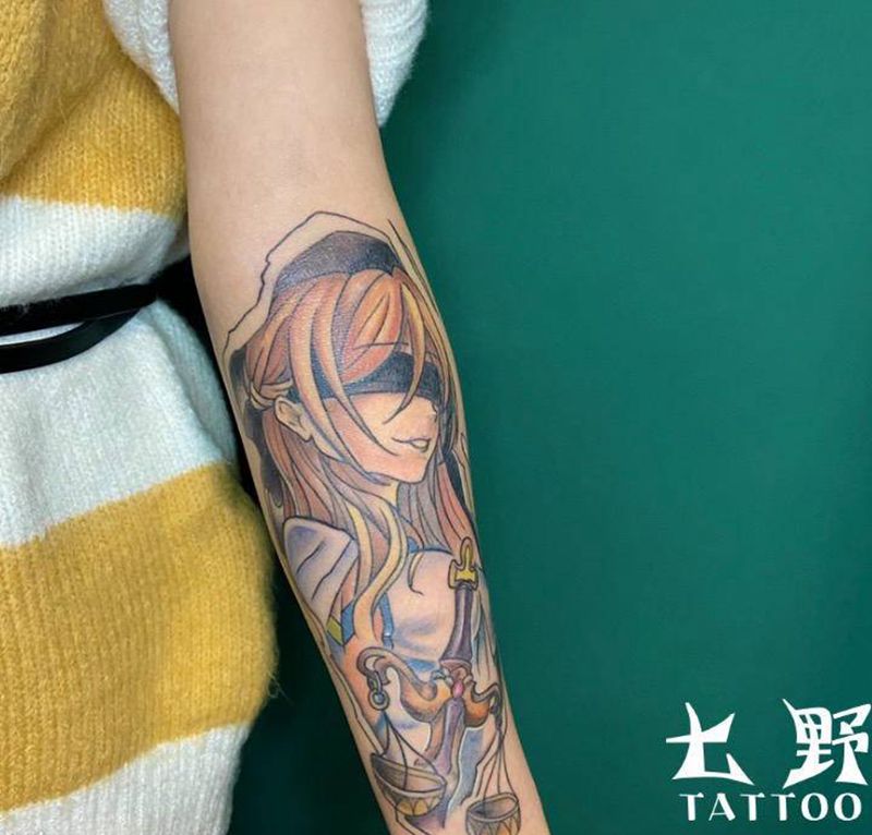 卡通纹身图片_手臂New School纹身图案