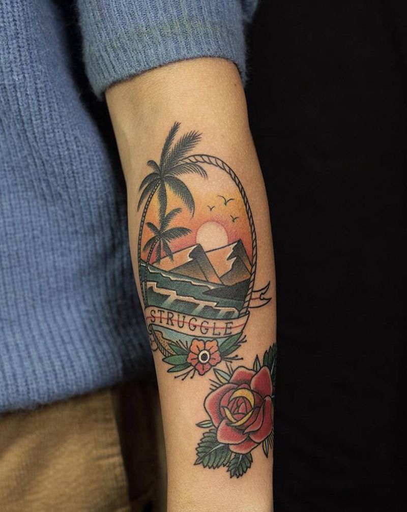 欧思古纹身图片_手臂Old School纹身图案