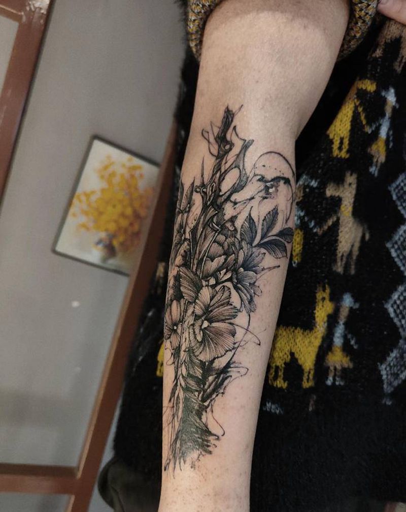 花纹身图片_手部纹身图案