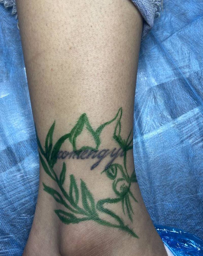 遮盖纹身图片_腿部纹身图案