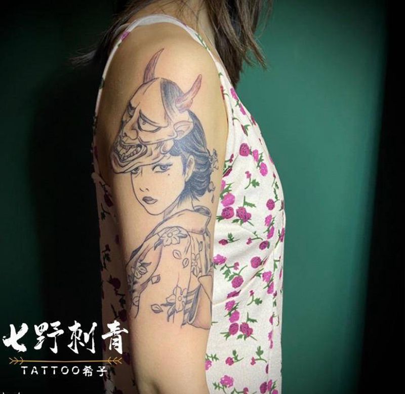 艺妓纹身图片_手臂纹身图案
