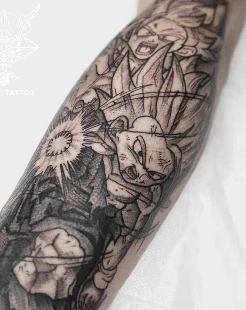 七龙珠来啦，是个遮盖奥纹身图片_手臂New School纹身图案