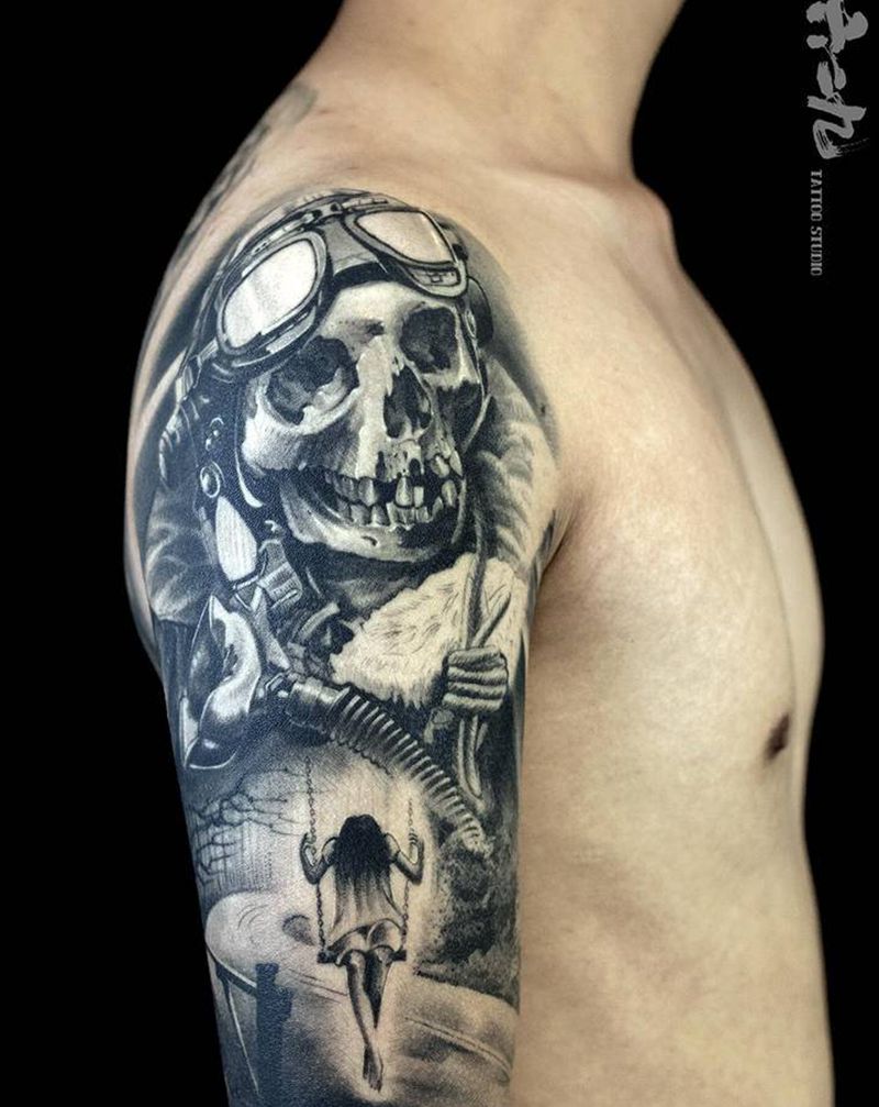 19年作品恢复后纹身图片_手臂欧美写实纹身图案