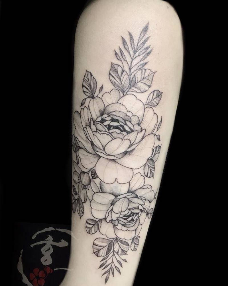 旧纹身修饰素花纹身图片_手臂纹身图案