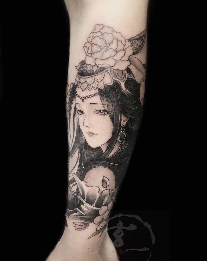 艺伎遮盖纹身图片_手臂纹身图案