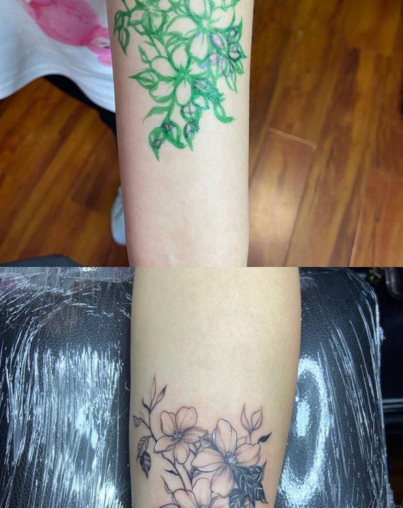 遮盖旧图纹身图片_手臂纹身图案