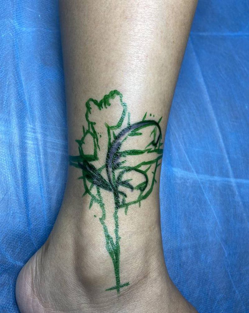 遮盖旧纹身纹身图片_腿部暗黑纹身图案