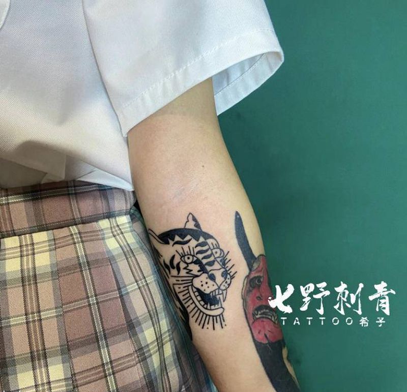 豹子纹身图片_手臂纹身图案