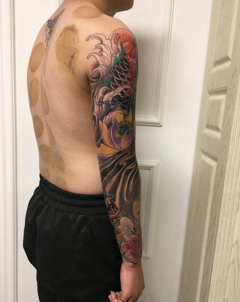 修改掩盖花臂纹身图片_新传统纹身图案