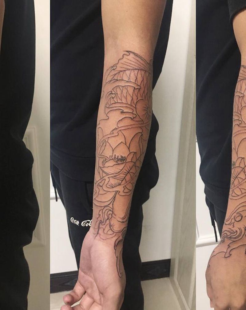 锦鲤未完待续纹身图片_新传统纹身图案