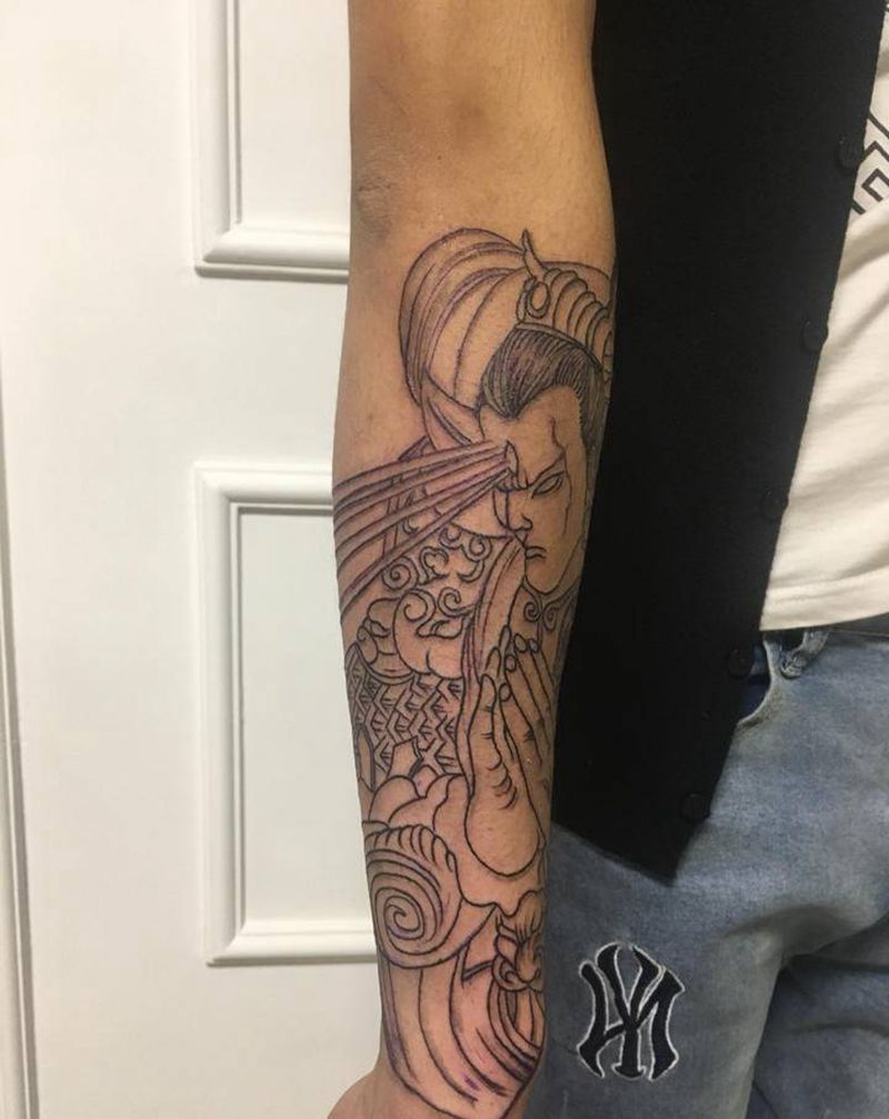 2⃣️郎真君未完待续……纹身图片_新传统纹身图案