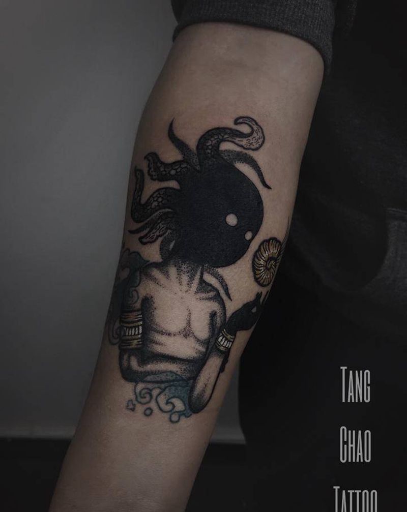 克苏鲁旧日支配者纹身图片_手臂New School纹身图案