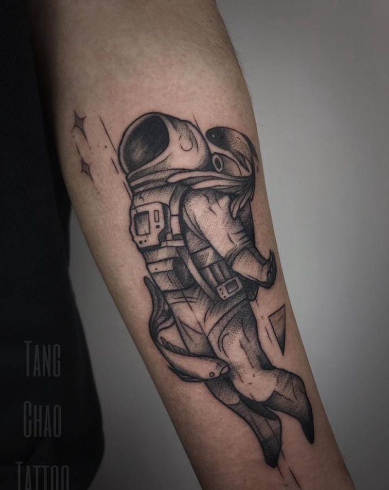 2001太空漫游纹身图片_手臂欧美写实纹身图案