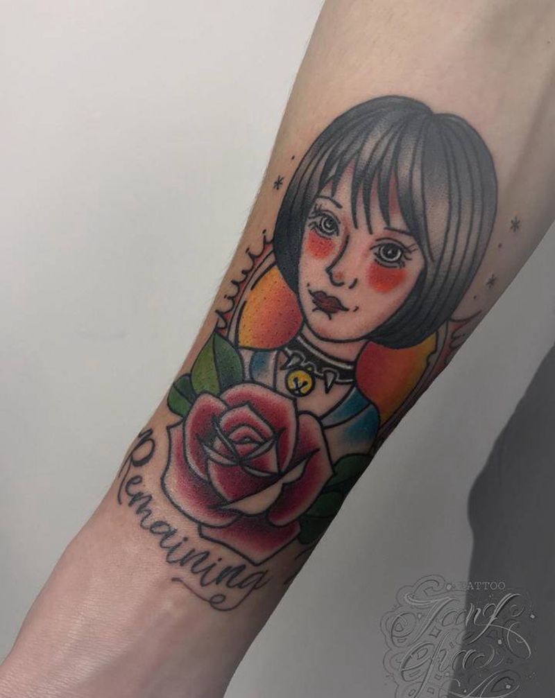 叫姐姐纹身图片_手臂New School纹身图案