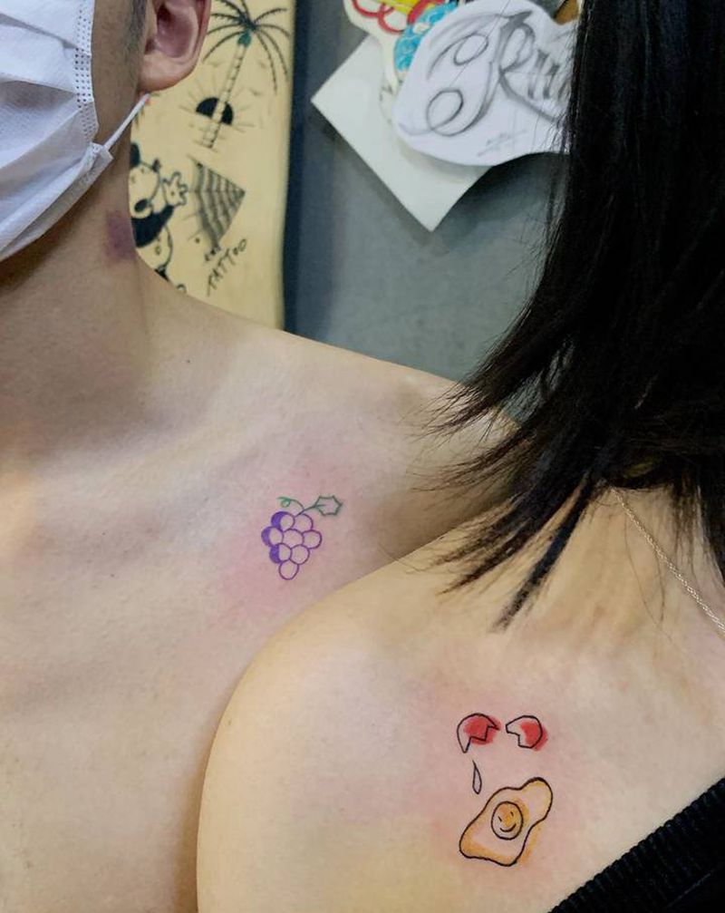 情侶紋身纹身图片_肩部纹身图案