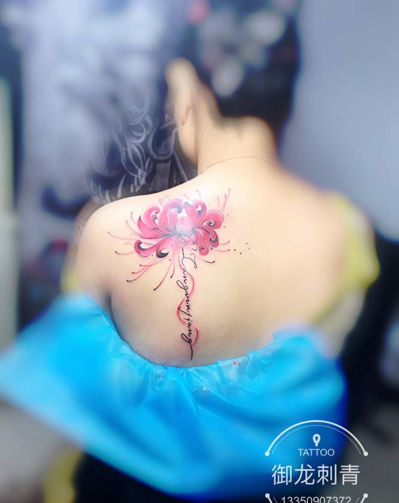 彼岸花纹身图片_新传统纹身图案