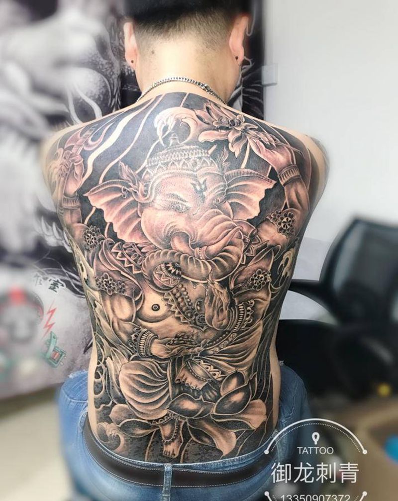 像神部分地区正在掉痂纹身图片_新传统纹身图案