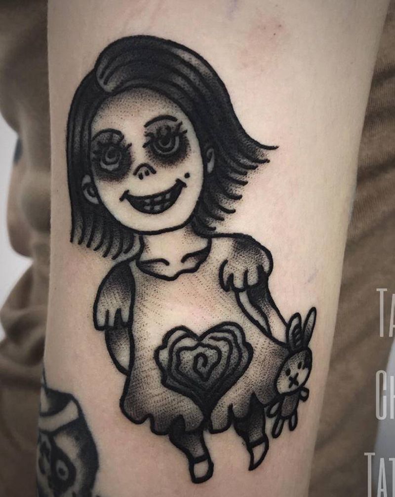 丑人纹身图片_手臂Old School纹身图案