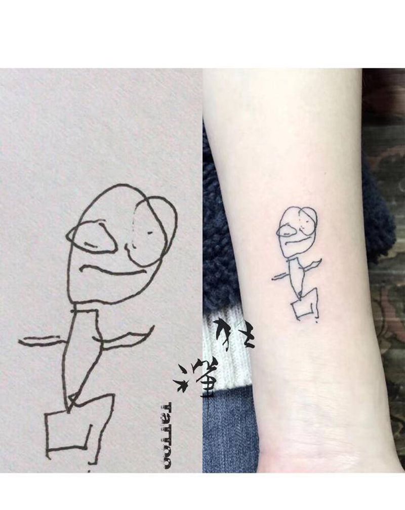 三岁纹身图片_手臂抽象纹身图案