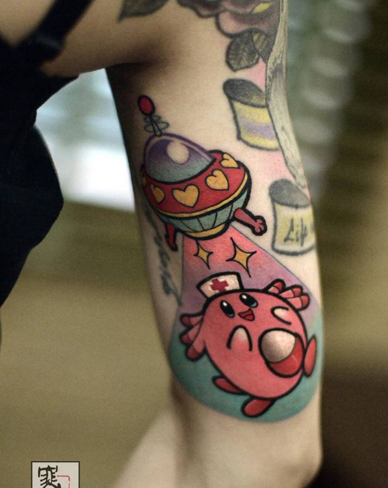 卡通纹身图片_手臂New School纹身图案