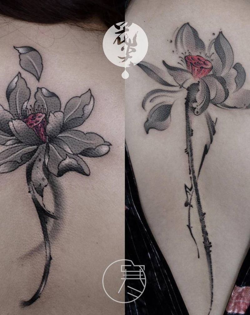 水墨作品纹身图片_水墨纹身图案