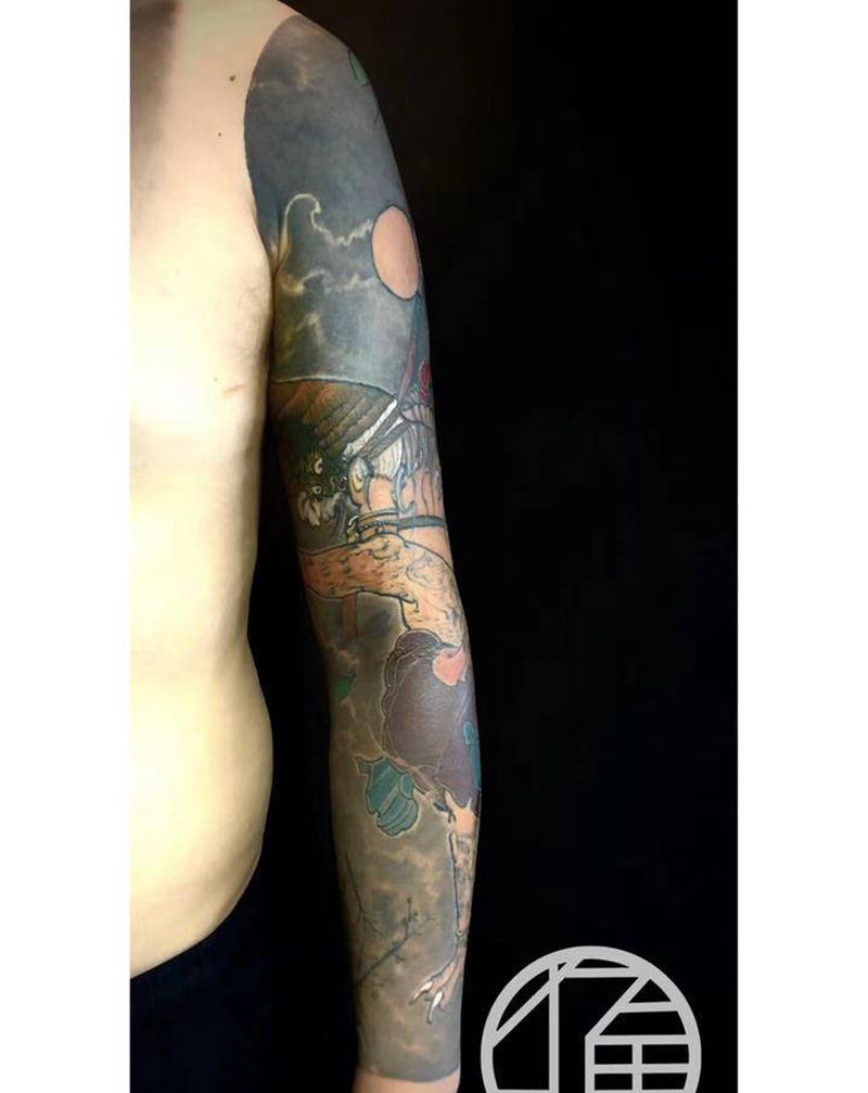 月黑风高/完纹身图片_手臂纹身图案