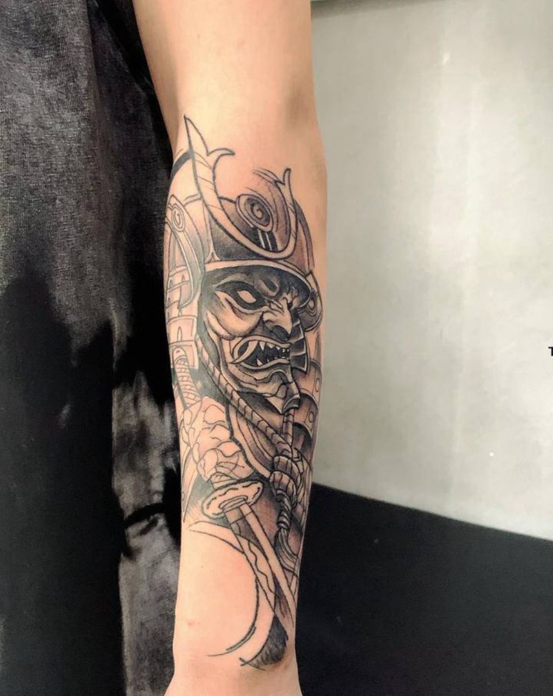 武士纹身图片_手部纹身图案