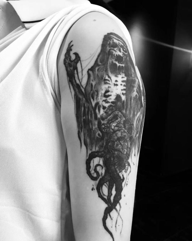 Reaper纹身图片_手臂欧美写实纹身图案