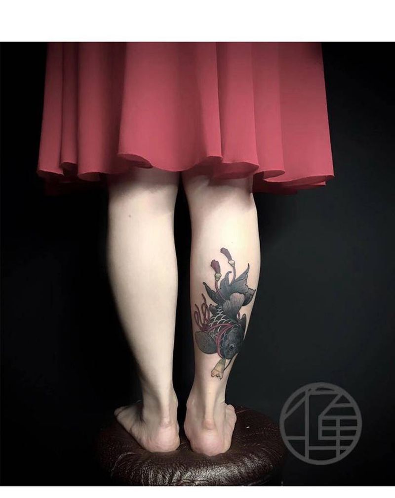 大鱼海棠/今日遮盖纹身图片_腿部纹身图案
