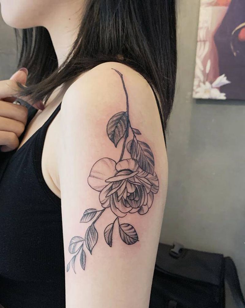 素花纹身图片_手臂纹身图案