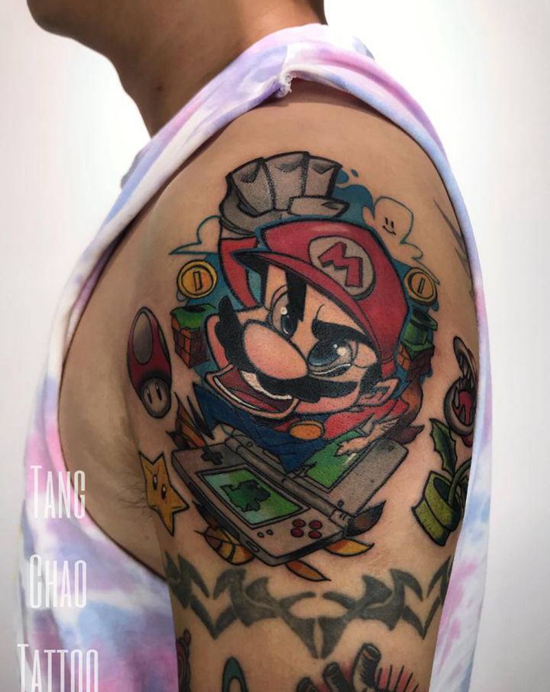 马利奥大叔纹身图片_手臂New School纹身图案