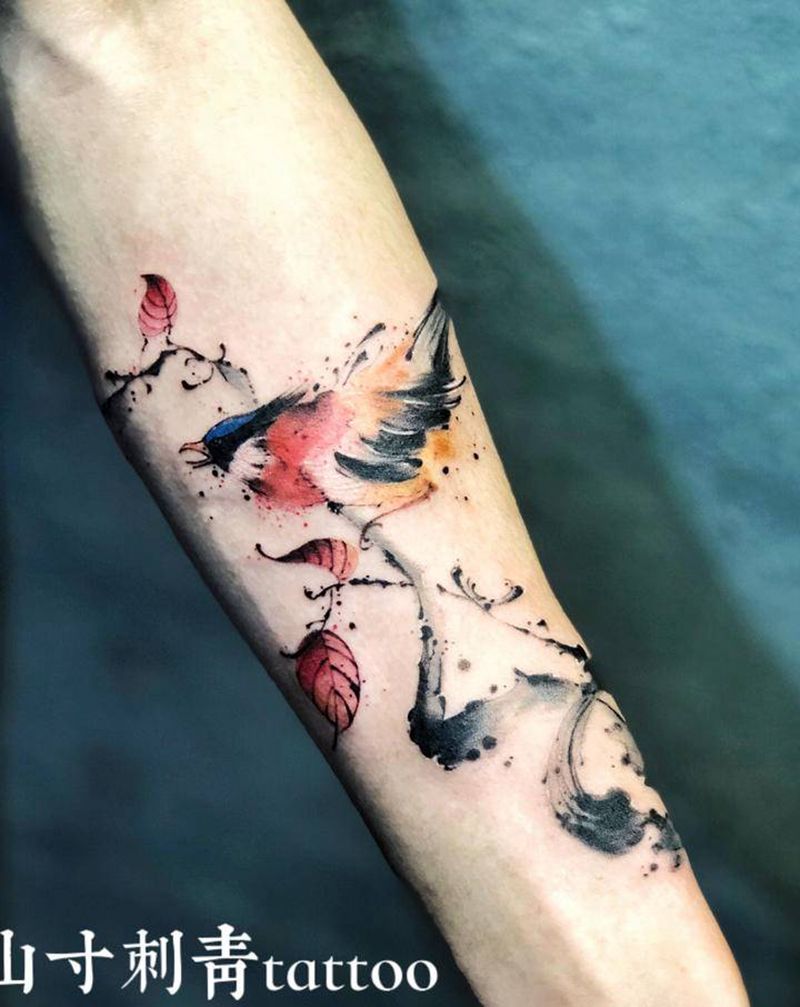 鸟纹身图片_手部纹身图案