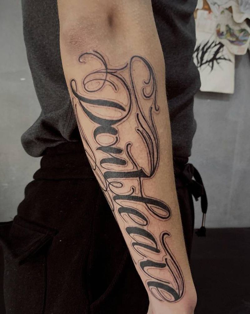 花体字纹身图片_手部纹身图案