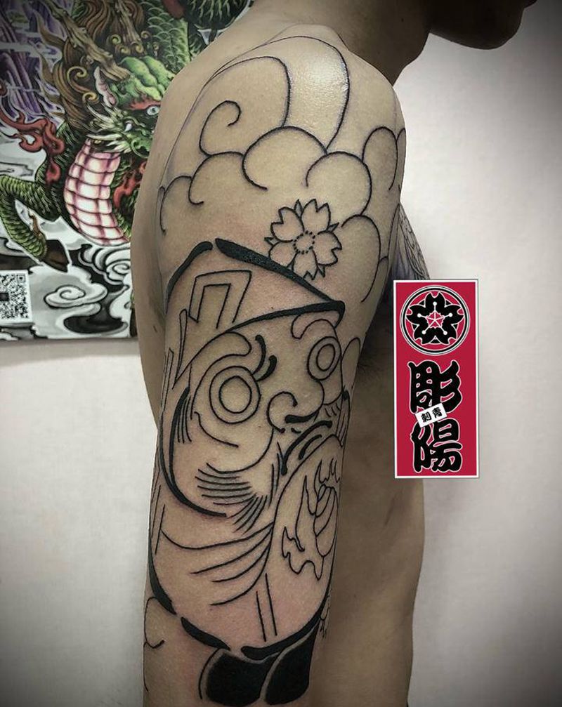 达摩蛋.御守纹身图片_老传统纹身图案