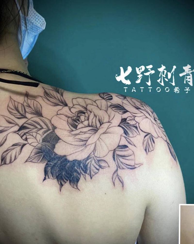 遮盖纹身图片_背部纹身图案