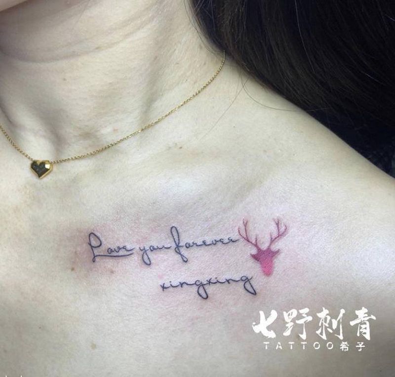 小清新纹身图片_肩部纹身图案