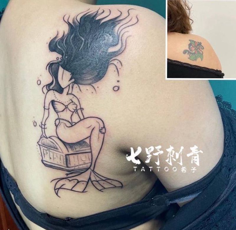 遮盖纹身图片_背部纹身图案